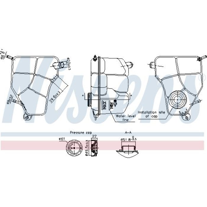 Nissens Kühlmittel-Ausgleichsbehälter 996360 Nissens Kühlmittel-Ausgleichsbehälter 996360