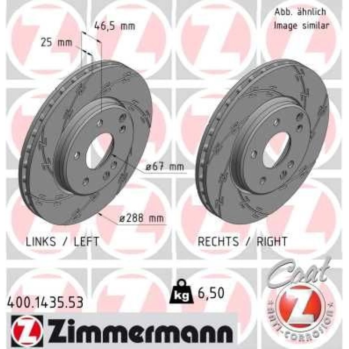 Zimmermann Bremsscheibe 400.1435.53 Zimmermann Bremsscheibe 400.1435.53