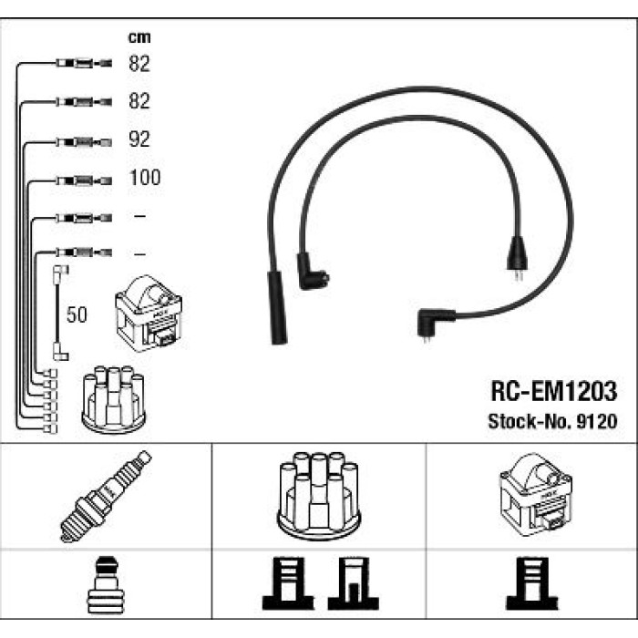 RC-EM1203 NGK - Zündkabelsatz 9120 RC-EM1203 NGK - Zündkabelsatz 9120