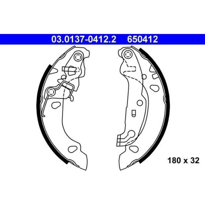 03.0137-0412.2 ATE Bremsbacken 03.0137-0412.2 03.0137-0412.2 ATE Bremsbacken 03.0137-0412.2