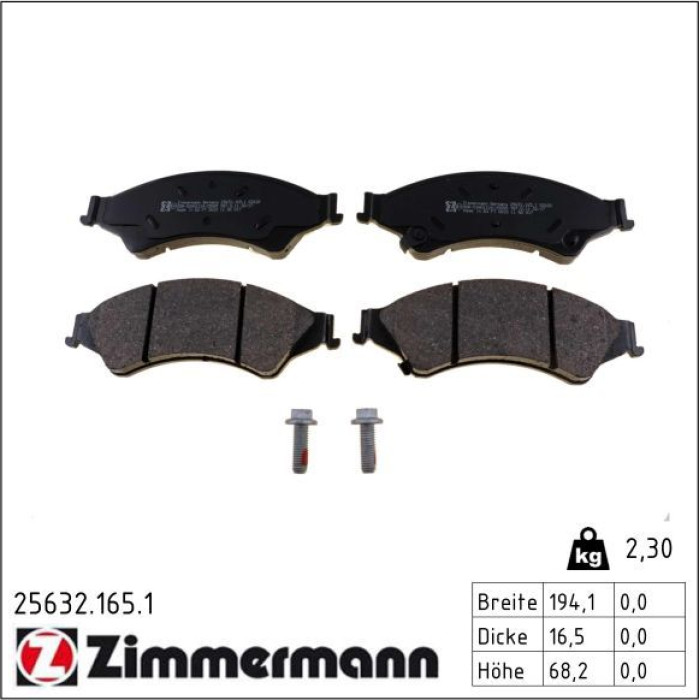 ZIMMERMANN Bremsbeläge 25632.165.1 ZIMMERMANN Bremsbeläge 25632.165.1