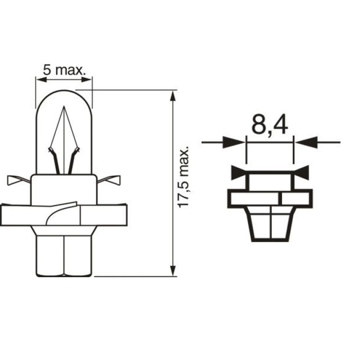 1987302243 Bosch 12V 1,12W PURE LIGHT BX8,4d 1987302243