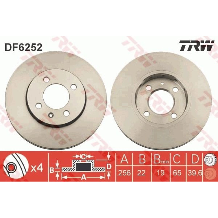TRW Bremsscheibe Vorderachse DF6252