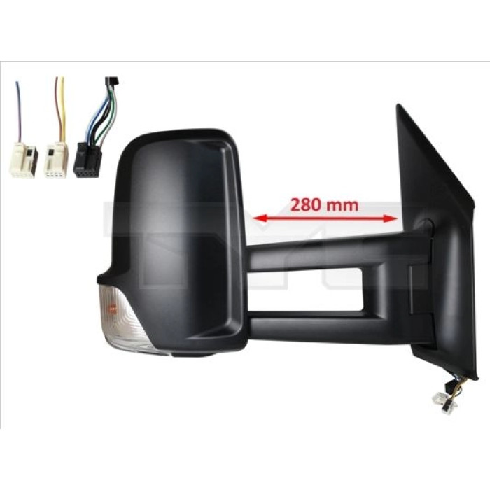 TYC Außenspiegel rechts elektrisch verstellbar, konvex, beheizbar, mit Blinker, langer Spiegelarm 321-0173 OE Nummer A9108108602 - l TYC Außenspiegel rechts elektrisch verstellbar, konvex, beheizbar, mit Blinker, langer Spiegelarm 321-0173 OE Nummer A9108108602 - l