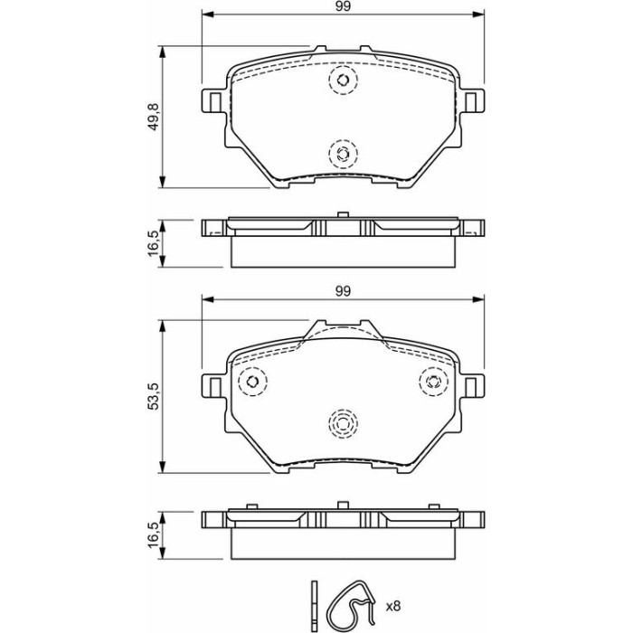 Bosch Bremsbelagsatz 0 986 494 716 Bosch Bremsbelagsatz 0 986 494 716