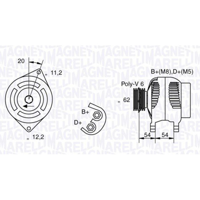Magneti Marelli Lichtmaschine 063731223010 Magneti Marelli Lichtmaschine 063731223010