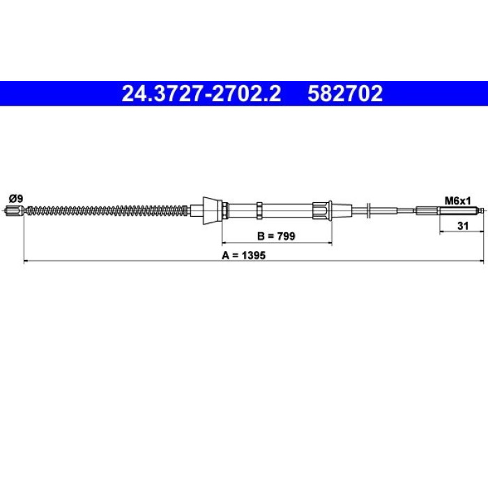 ATE Handbremsseil 24.3727-2702.2 ATE Handbremsseil 24.3727-2702.2