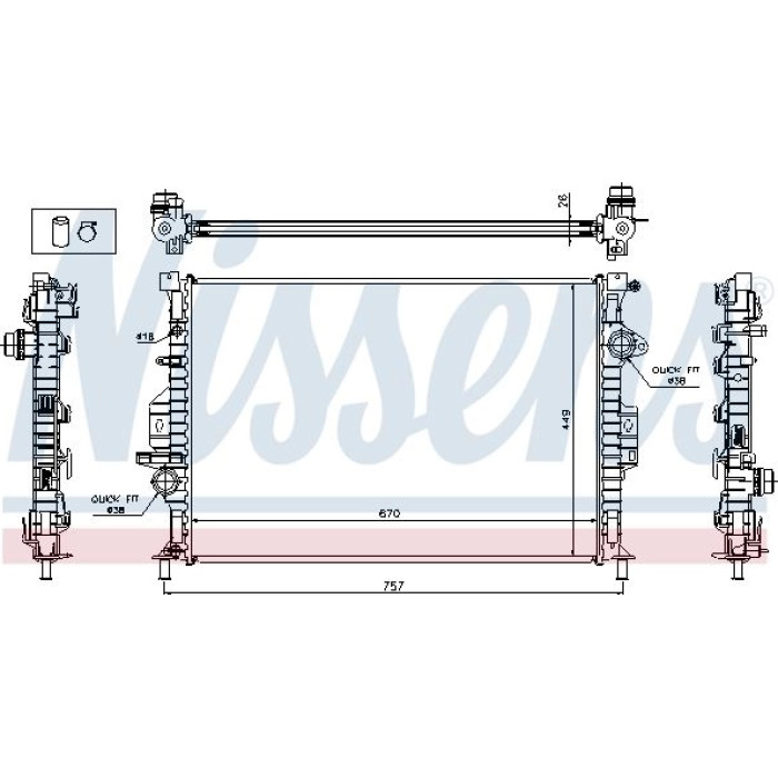 Nissens Wasserkühler PKW 65615A Nissens Wasserkühler PKW 65615A