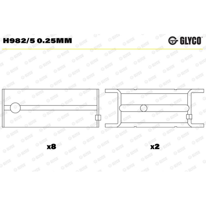 GLYCO Kurbelwellenlager H982/5 0.25mm