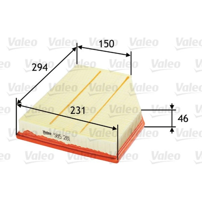Valeo Luftfilter 585281 Valeo Luftfilter 585281