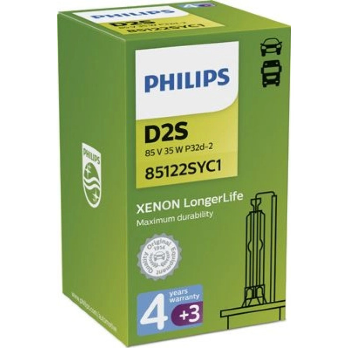 85122SYC1 PHILIPS D2S Xenon-Brenner LongLife 85 V 35 W P32d-2, 1 Stück - 85122SYC1 - l 85122SYC1 PHILIPS D2S Xenon-Brenner LongLife 85 V 35 W P32d-2, 1 Stück - 85122SYC1 - l