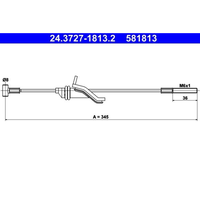 ATE Handbremsseil 24.3727-1813.2 ATE Handbremsseil 24.3727-1813.2