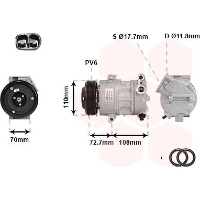 Van Wezel Klimakompressor 3700K419 Van Wezel Klimakompressor 3700K419