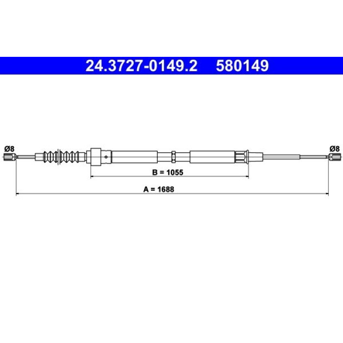 ATE Handbremsseil 24.3727-0149.2 ATE Handbremsseil 24.3727-0149.2