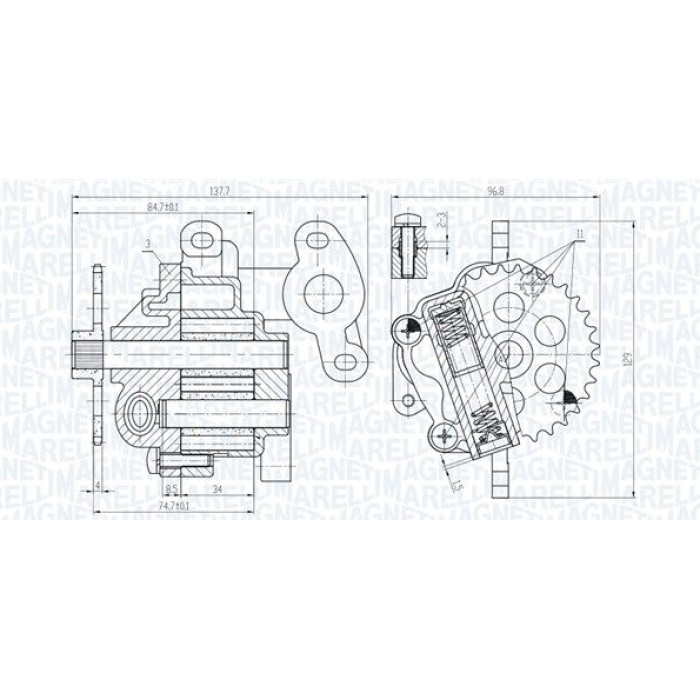 Magneti Marelli Ölpumpe 351516000160 Magneti Marelli Ölpumpe 351516000160