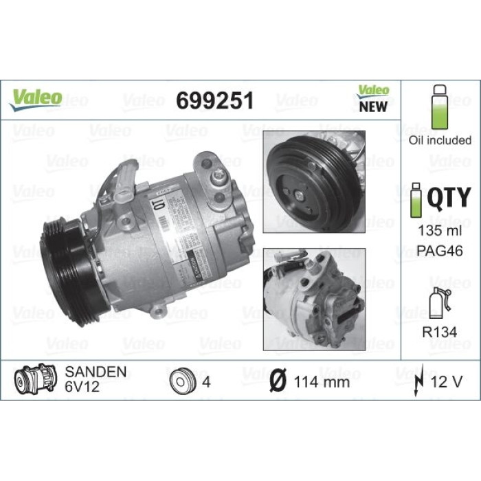 Valeo Kompressor 699251 Valeo Kompressor 699251