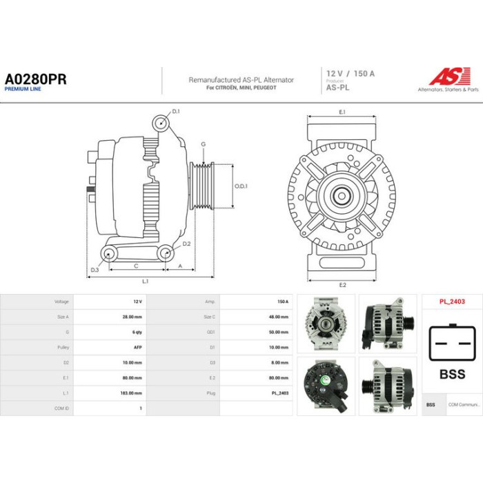 AS-PL Generator A0280PR AS-PL Generator A0280PR