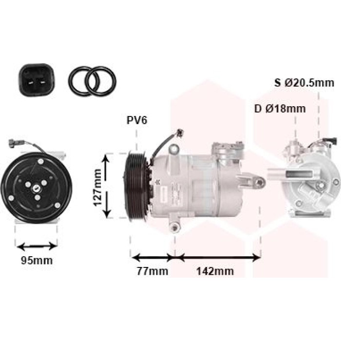 Van Wezel Klimakompressor 1800K469 Van Wezel Klimakompressor 1800K469