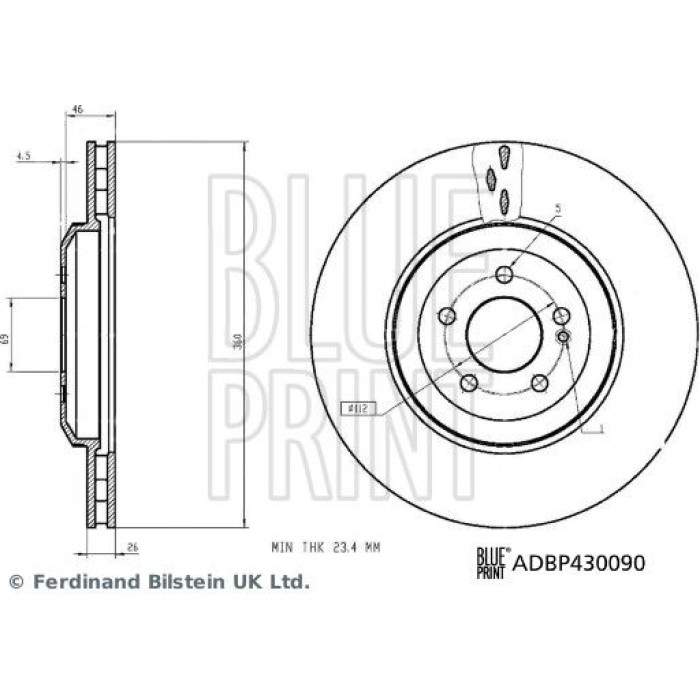 BluePrint Bremsscheibe ADBP430090 BluePrint Bremsscheibe ADBP430090