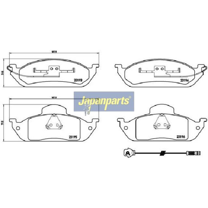 Japanparts Bremsbeläge PA-0535AF Japanparts Bremsbeläge PA-0535AF