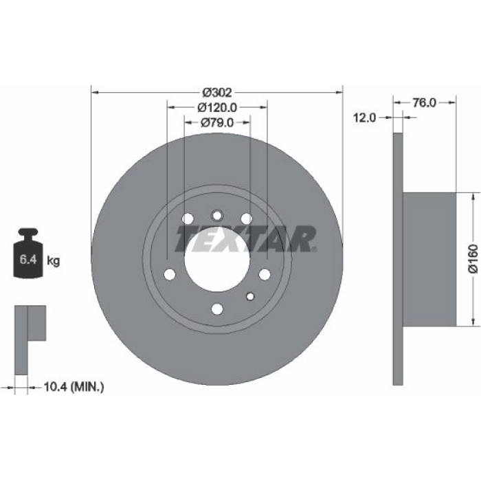 Textar Bremsscheibe 92042103 Textar Bremsscheibe 92042103