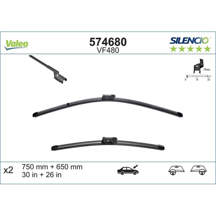 574680 Valeo VM480 Silencio X.TRM Wischer 574680 574680 Valeo VM480 Silencio X.TRM Wischer 574680