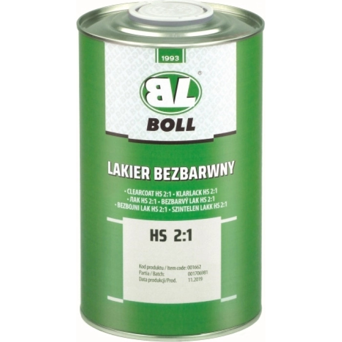 BOLL 001662 Klarlack HS 2:1 Dose 1 Liter BOLL 001662 Klarlack HS 2:1 Dose 1 Liter