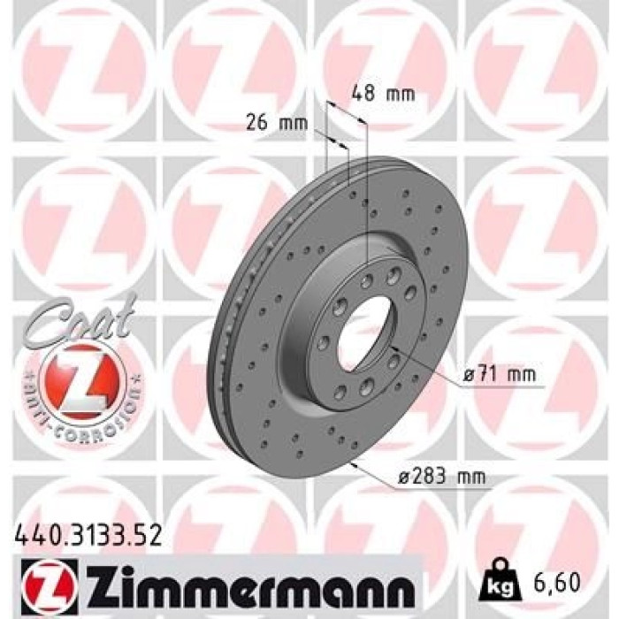 Zimmermann Bremsscheibe Vorderachse Sport 440.3133.52 Zimmermann Bremsscheibe Vorderachse Sport 440.3133.52