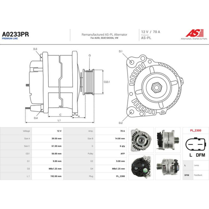 AS-PL Generator A0233PR AS-PL Generator A0233PR
