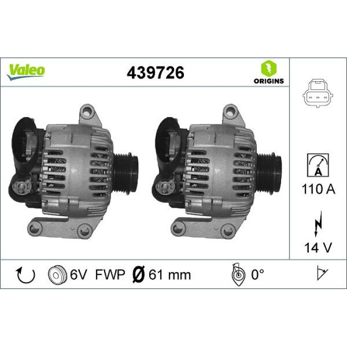 Valeo Lichtmaschine 439726 Valeo Lichtmaschine 439726