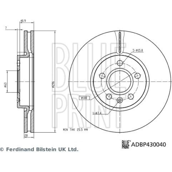 BluePrint Bremsscheibe ADBP430040 BluePrint Bremsscheibe ADBP430040