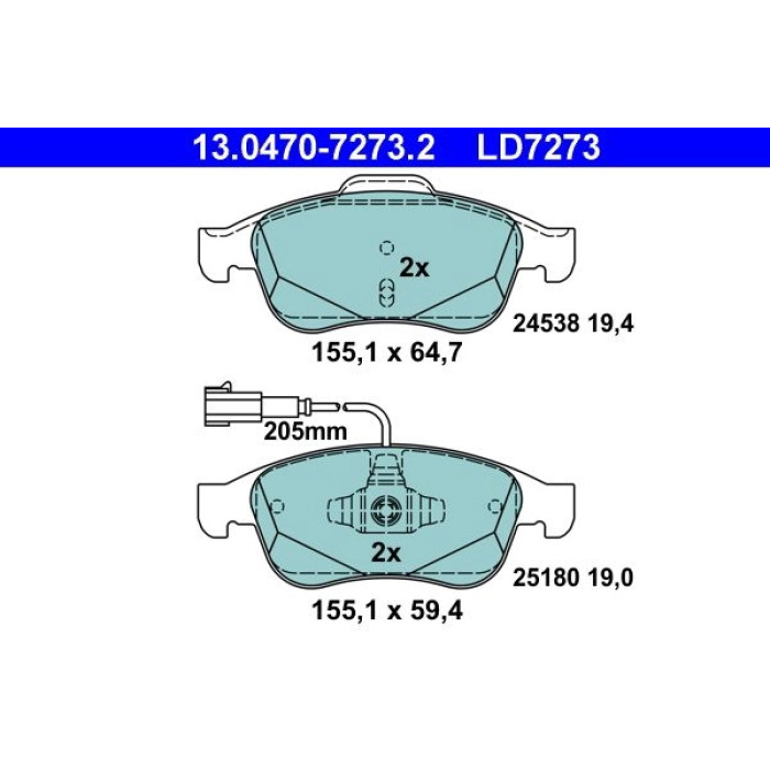 ATE Bremsbelagsatz 13.0470-7273.2 ATE Bremsbelagsatz 13.0470-7273.2