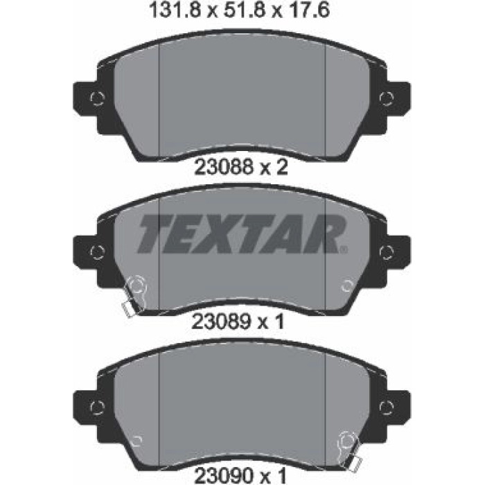 Textar Bremsbelagsatz 2308801 Textar Bremsbelagsatz 2308801