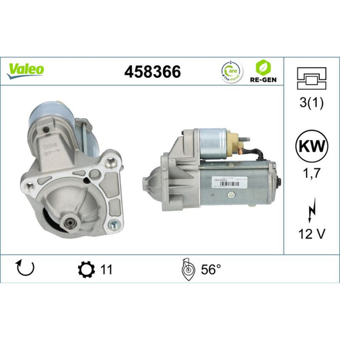 Valeo Anlasser 458366 Valeo Anlasser 458366