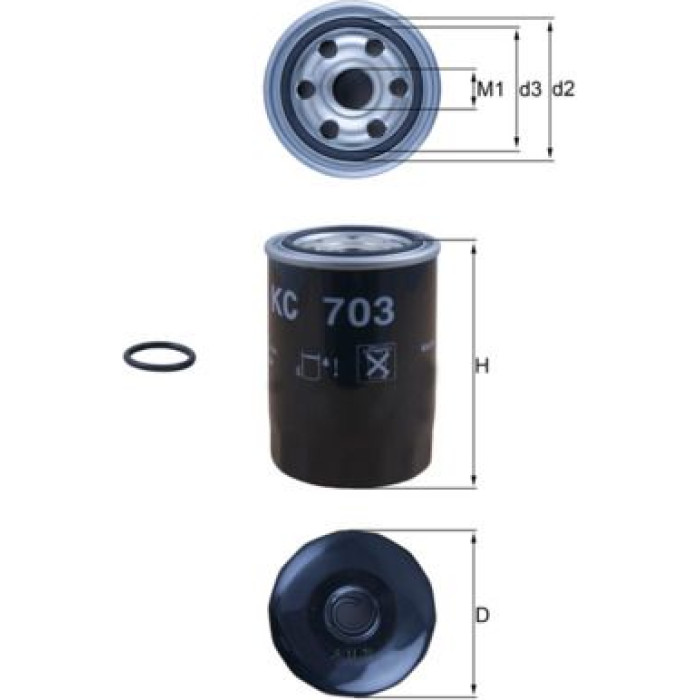 MAHLE Kraftstofffilter KC 703D MAHLE Kraftstofffilter KC 703D