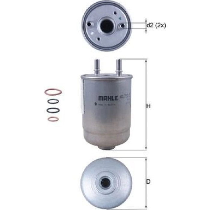 KL 752/5D MAHLE Kraftstofffilter KL 752/5D, Leitungsfilter, Höhe 177,9 mm – u. a. für Renault Grand Scénic III (JZ0/1_), Megane CC (EZ0/1_), Coupé (DZ0/1_) – OE Nummer 164001501R - l KL 752/5D MAHLE Kraftstofffilter KL 752/5D, Leitungsfilter, Höhe 177,9 mm – u. a. für Renault Grand Scénic III (JZ0/1_), Megane CC (EZ0/1_), Coupé (DZ0/1_) – OE Nummer 164001501R - l