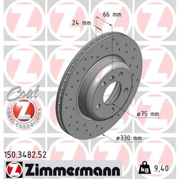 Zimmermann Bremsscheibe Vorderachse Sport 150.3482.52 Zimmermann Bremsscheibe Vorderachse Sport 150.3482.52
