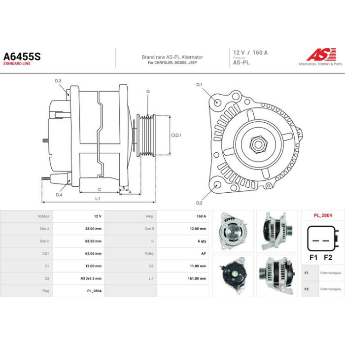 AS-PL Generator A6455S AS-PL Generator A6455S