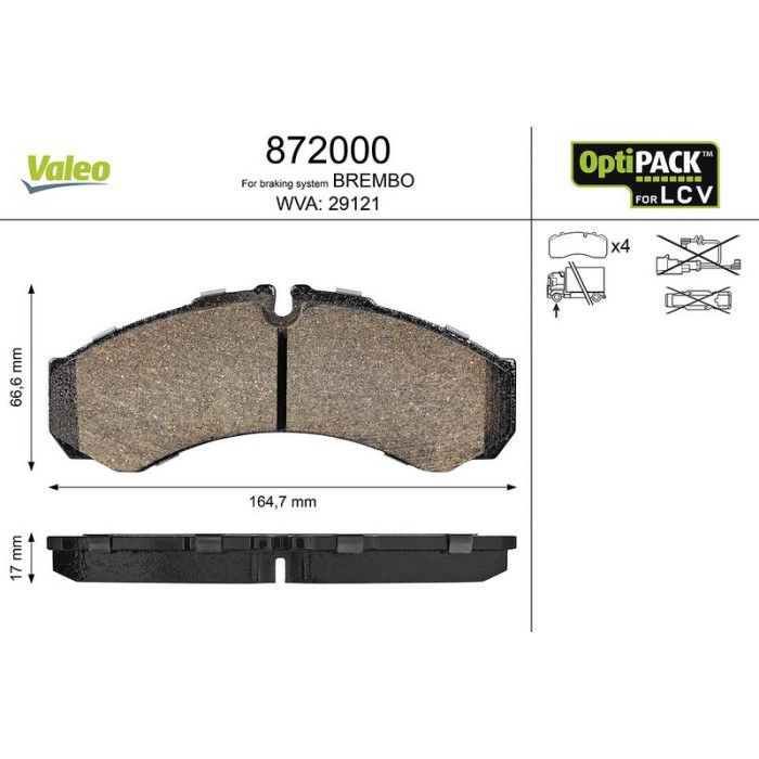 Valeo Bremsbelagsatz 872000 Valeo Bremsbelagsatz 872000