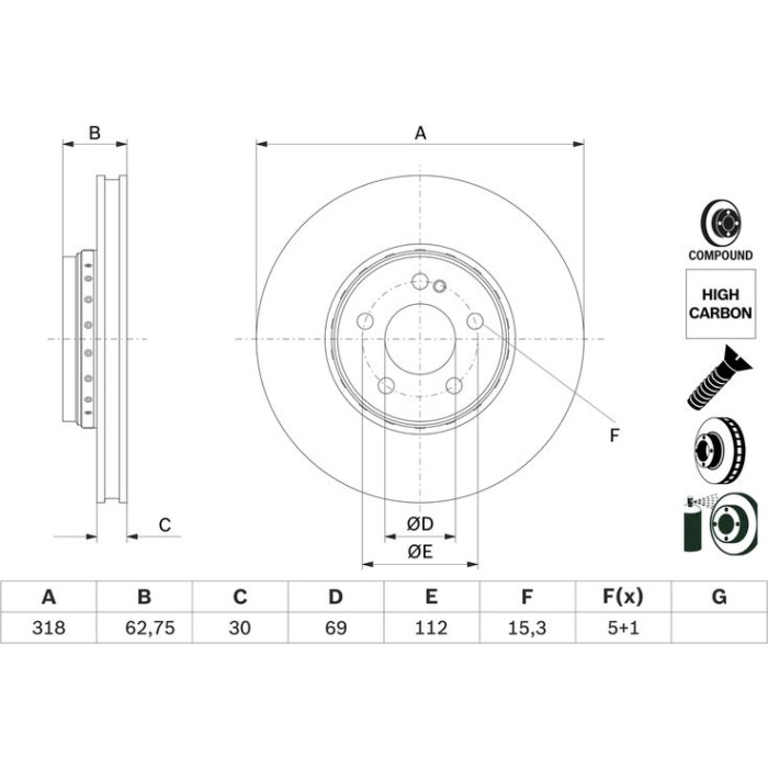 Bosch Bremsscheibe 0 986 479 G34