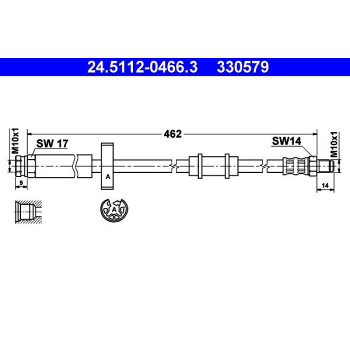 ATE Bremsschlauch 24.5112-0466.3 ATE Bremsschlauch 24.5112-0466.3