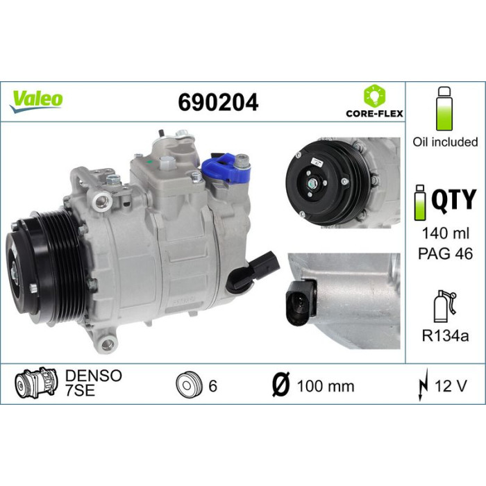Valeo Klimakompressor 690204 Valeo Klimakompressor 690204