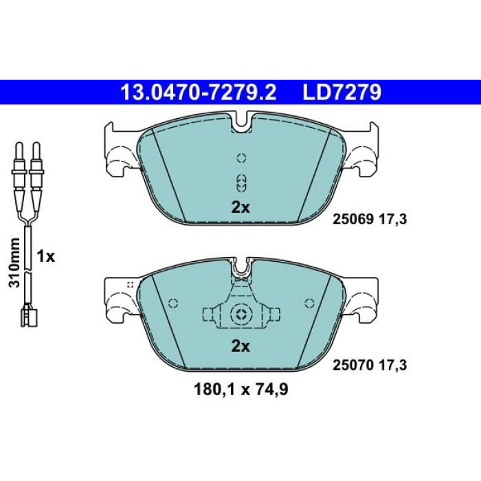 ATE Bremsbelagsatz 13.0470-7279.2 ATE Bremsbelagsatz 13.0470-7279.2