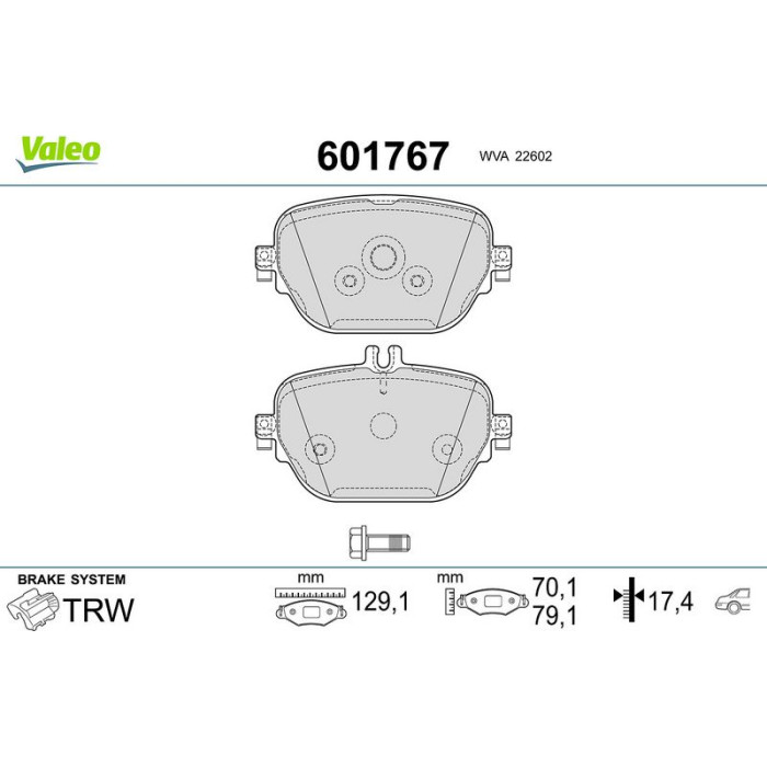 Valeo Bremsbelagsatz 601767 Valeo Bremsbelagsatz 601767
