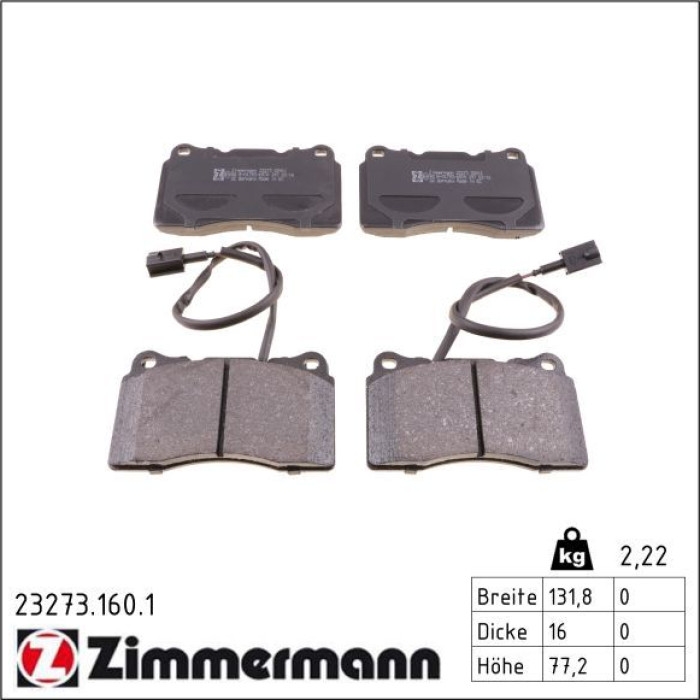 23273.160.1 ZIMMERMANN Bremsbeläge 23273.160.1 23273.160.1 ZIMMERMANN Bremsbeläge 23273.160.1