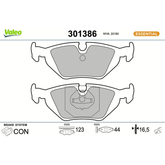 301386 Valeo Bremsbelagsatz 301386 301386 Valeo Bremsbelagsatz 301386
