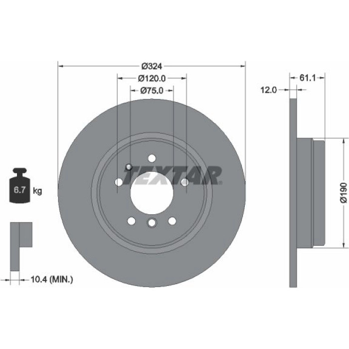 Textar Bremsscheibe 92058400 Textar Bremsscheibe 92058400