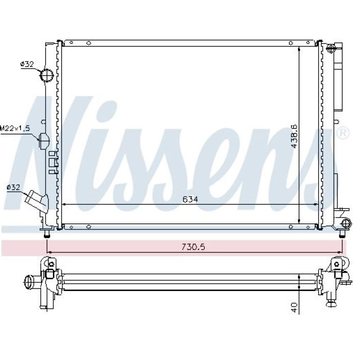 Nissens Wasserkühler PKW 63851A Nissens Wasserkühler PKW 63851A
