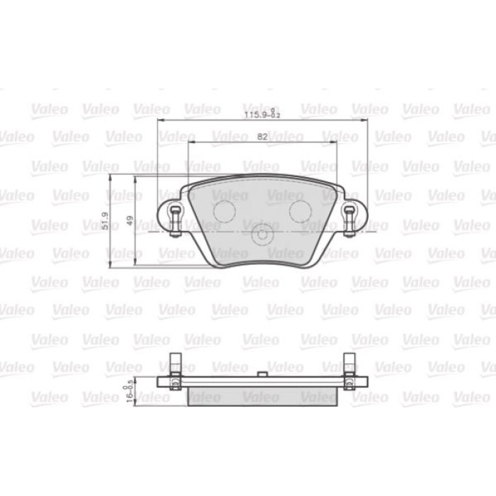 Valeo Bremsbelagsatz 872557 Valeo Bremsbelagsatz 872557