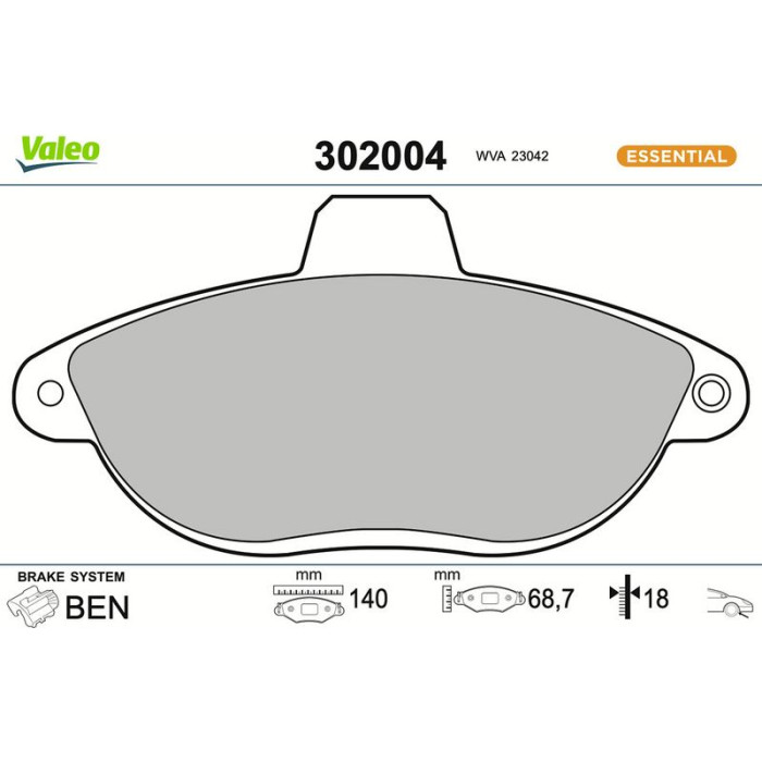 Valeo Bremsbelagsatz 302004